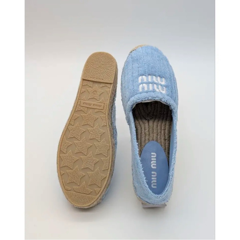 Miu Miu Light Blue Espadrille Shoes